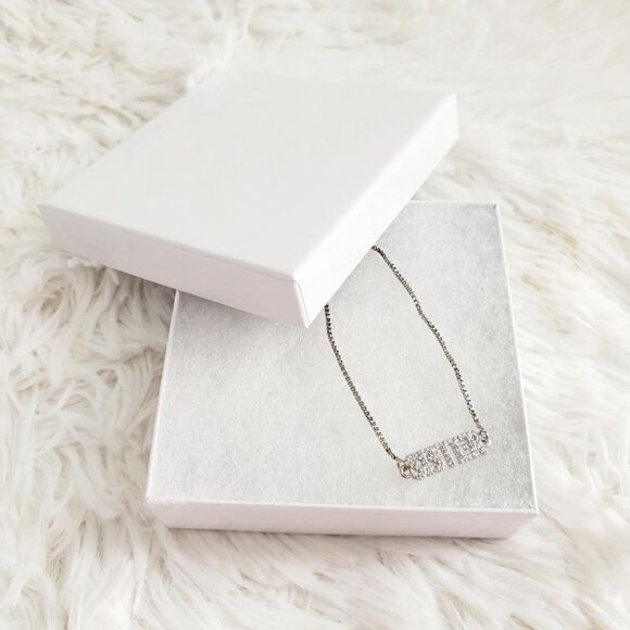 Gold or Silver Rhinestone Sister Slider Bracelet - Picture 8 of 15